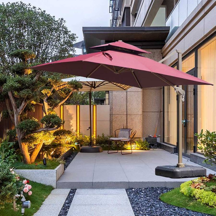 Premium Cantilever Patio Umbrella  Outdoor Offset Umbrella for Garden, Deck, and Poolside Shade