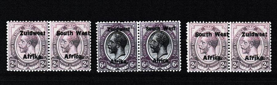 SWA 1923 3 X KINGS HEADS MNH