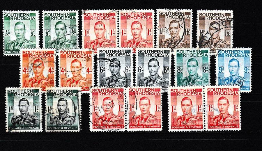 SOUTHERN RHODESIA 1937 KING GEORGE USED