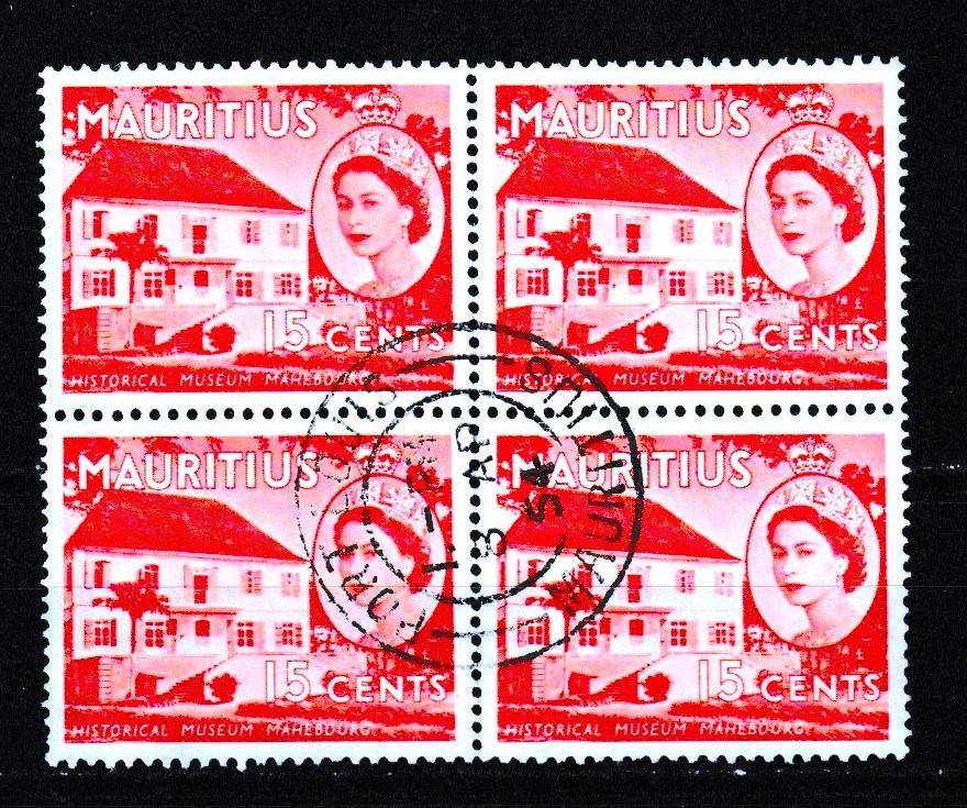 MAURITIUS 15c BLOCK