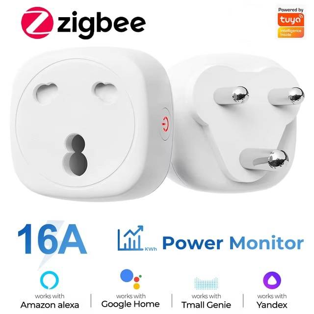 Zigbee Smart Plug 16A TUYA South African Power AC Plug Socket