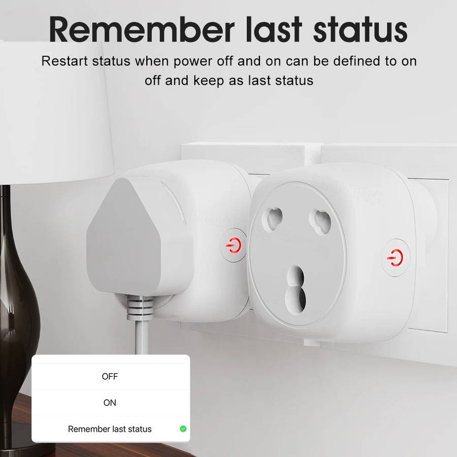 Zigbee Smart Plug 16A TUYA South African Power AC Plug Socket