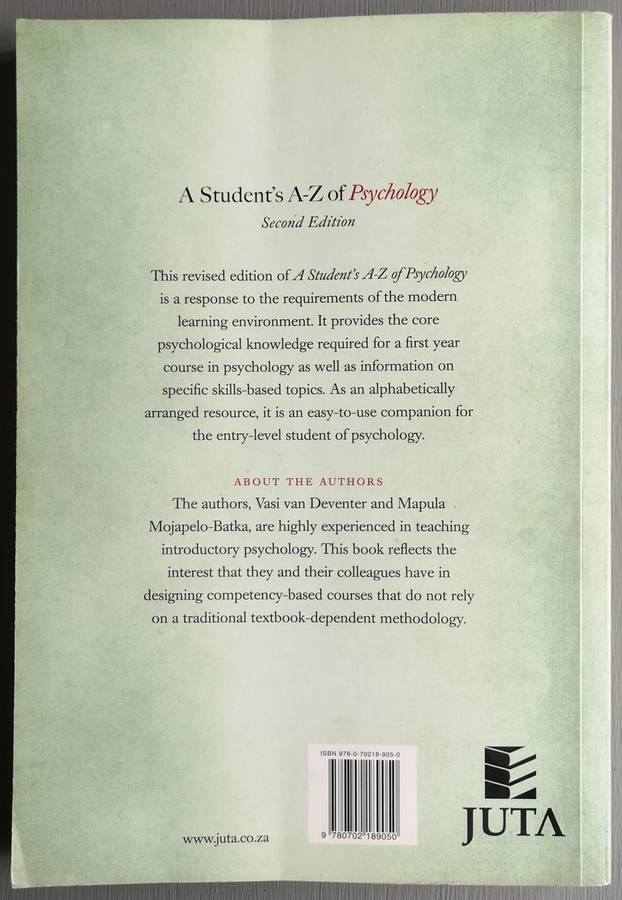 A student's A-Z of psychology - V. van Deventer