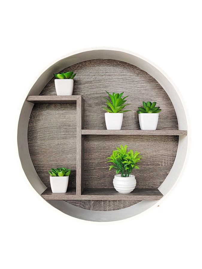 Circle Wall Shelf with 3 Shelf