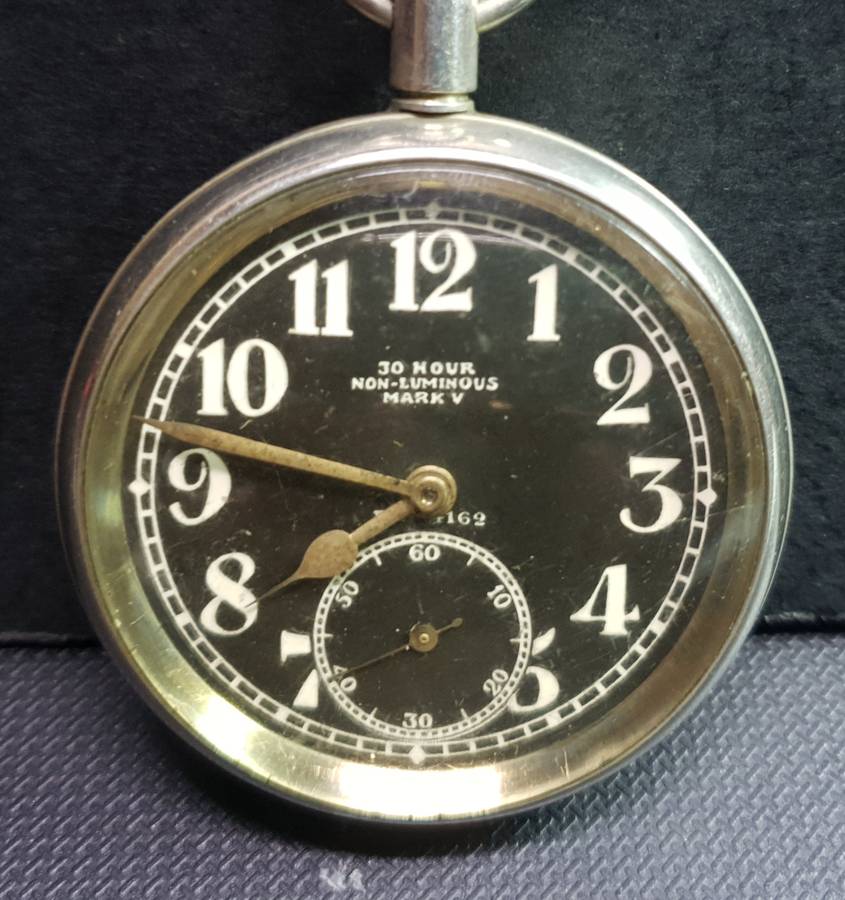 Rare Electa 30 Hour Non Luminous Mark V - World War I British Army RFC Pilots official Pocket watch