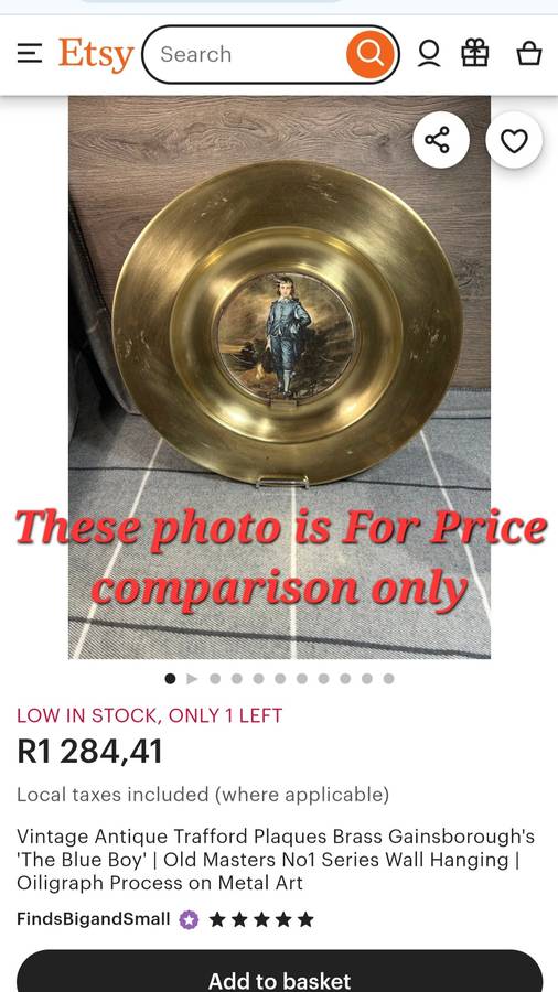 Very large Antique Brass wall mountable plaques by Trafford Plaques - England , Series 1, Old master