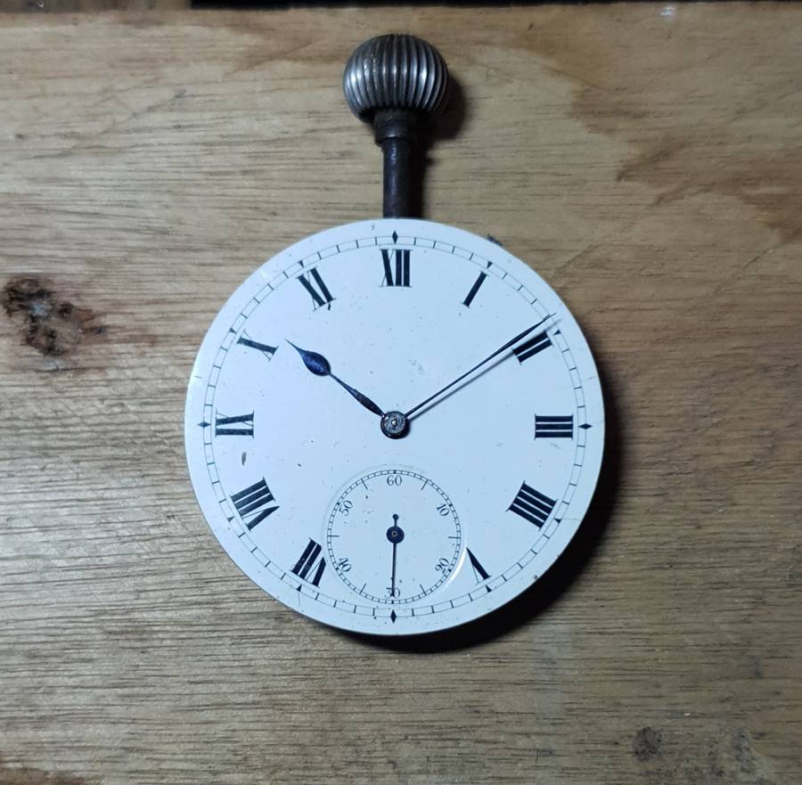 VINTAGE SWISS MADE MECHANICAL POCKET WATCH MOVEMENT ONLY WITH CROWN