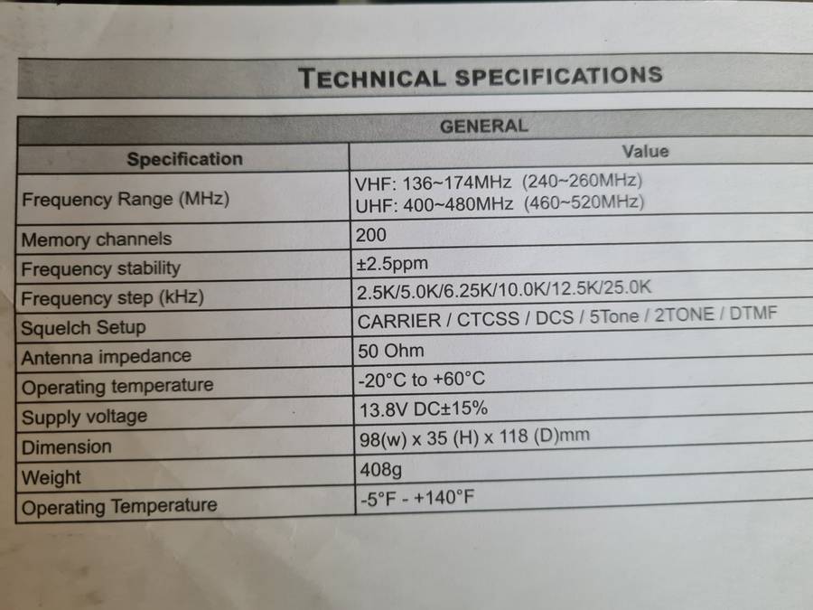 Mini-8900 Dual Band Mobile Radio Transceiver