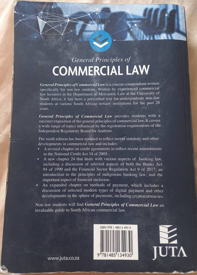 General Principles of Commercial Law (Ninth Edition) Juta