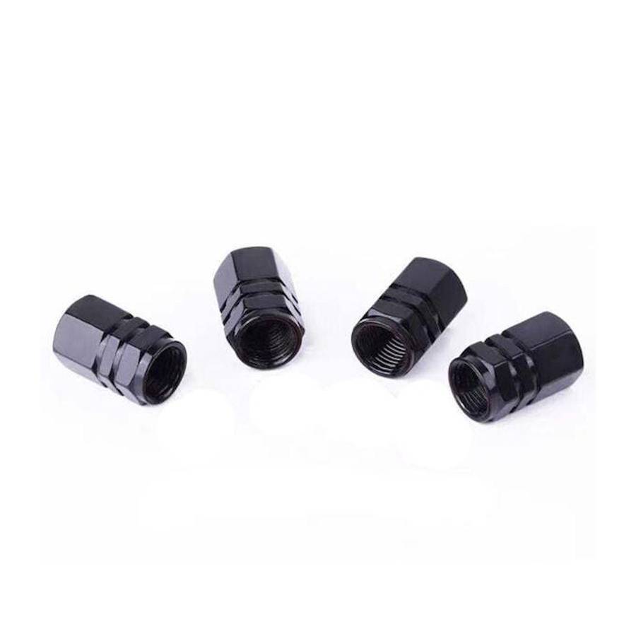 4 Piece Matt Black Car Tire Valve Caps