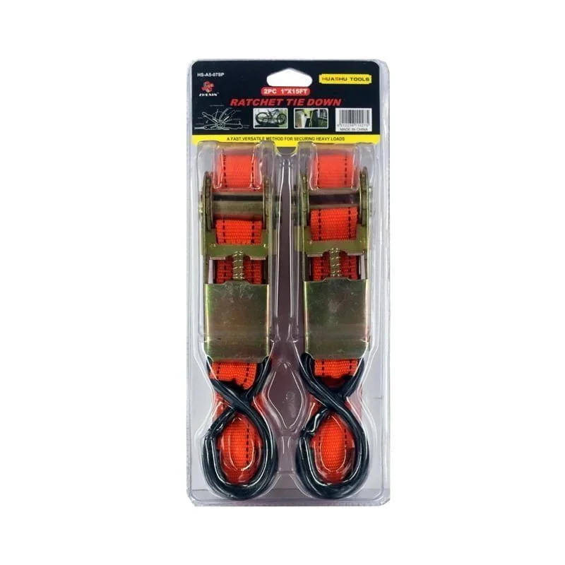 Ratchet Tie Down straps 2PCS 1" 15 Feet