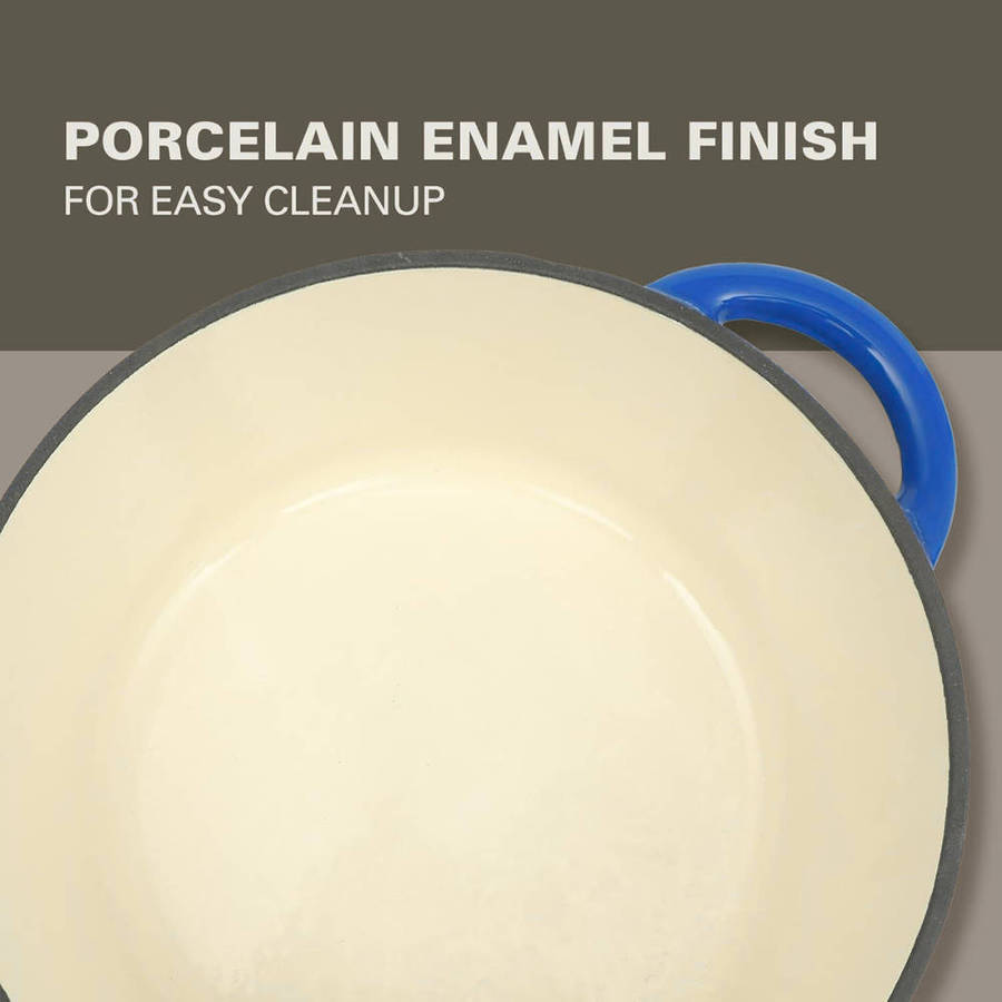 Chefs Choice 28cm Enameled Cast Iron Pot with Lid | Premium Quality - Blue