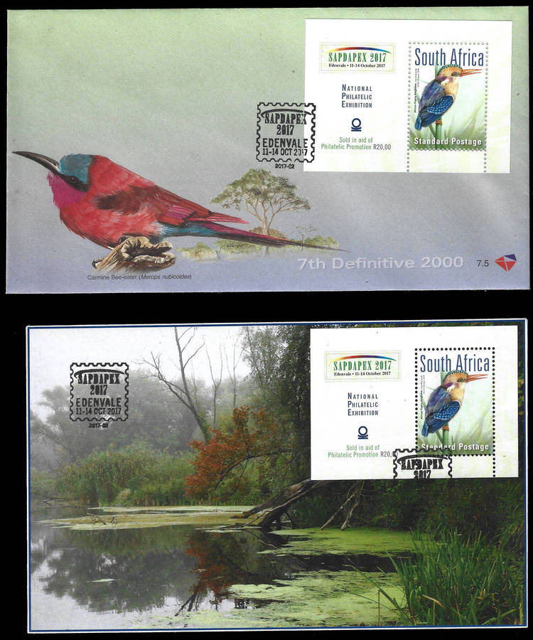 2017 SAPDAPEX 2 x Private FDC's as none was issued for this issue, Scarce