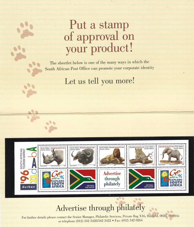 4 x RSA 1996 BIG 5 DURBAN INDABA BOOKLET - A DIFFICULT ITEM TO GET
