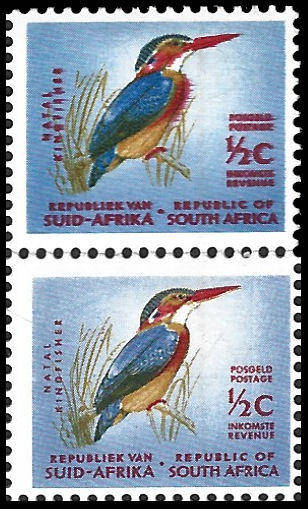 1st Def 1/2c Control B with RED SMUDGE on all stamps (Over inking)