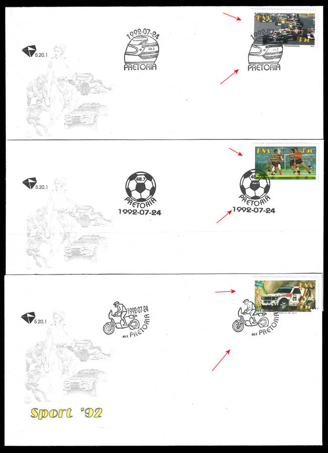 1992 SPORT Set of 6 Covers, each with SPECIAL Date Stamp