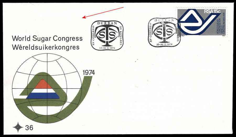 RARE FDC 36 with MISSING AIRMAIL TAG