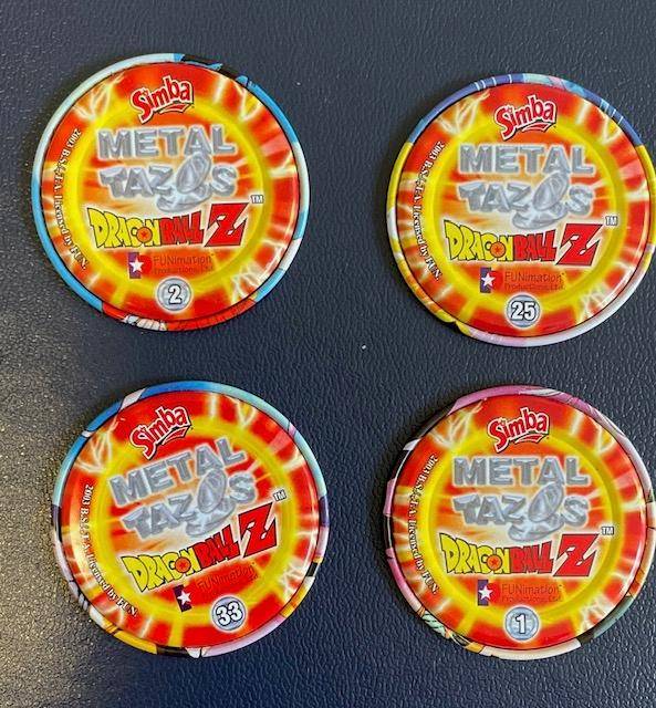 Dragon Ball Z Metal Tazo's x 4 - Great condition! 2003