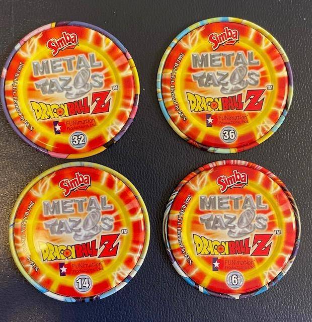 Dragon Ball Z Metal Tazo's x 4 - Great condition! 2003