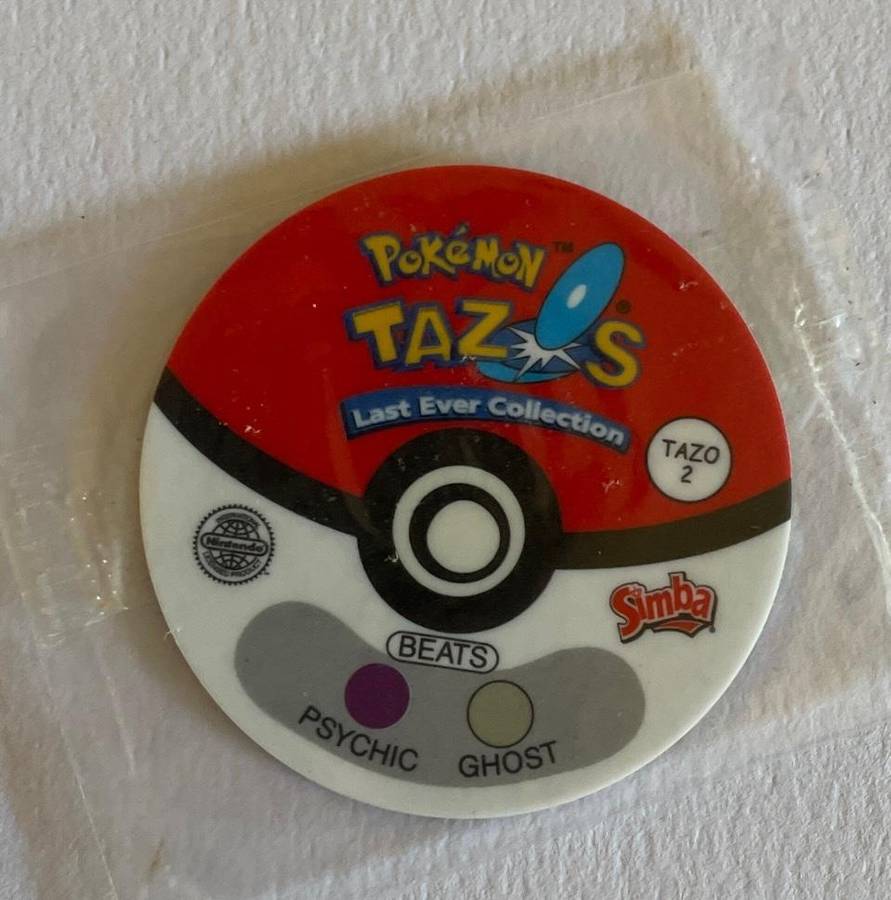 Pokemon Tazo - # 92 GASTLY - Last Ever Collection . 2001 - Tazo number 2 - Mint - UNOPENED