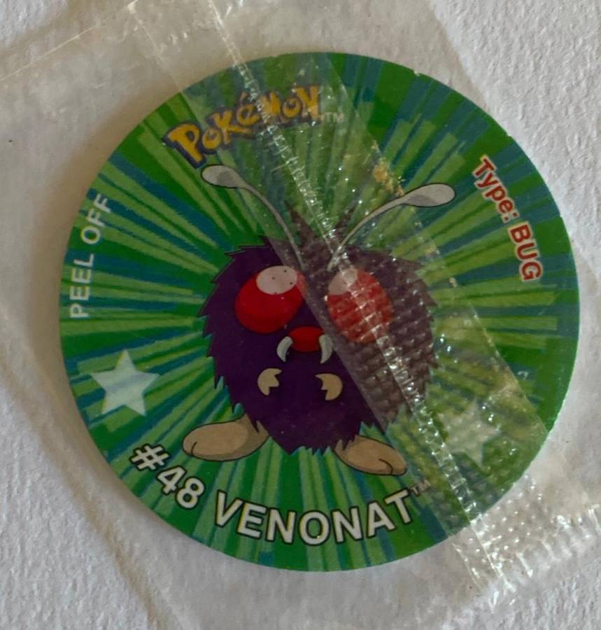 Pokemon Tazo - # 48  - VENOAT - Last Ever Collection . 2001 - Tazo number 4 - Mint - UNOPENED