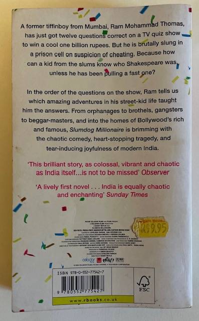 SLUMDOG MILLIONAIRE - VIKAS SWARUP - 382 PAGES - BESTSELLER!