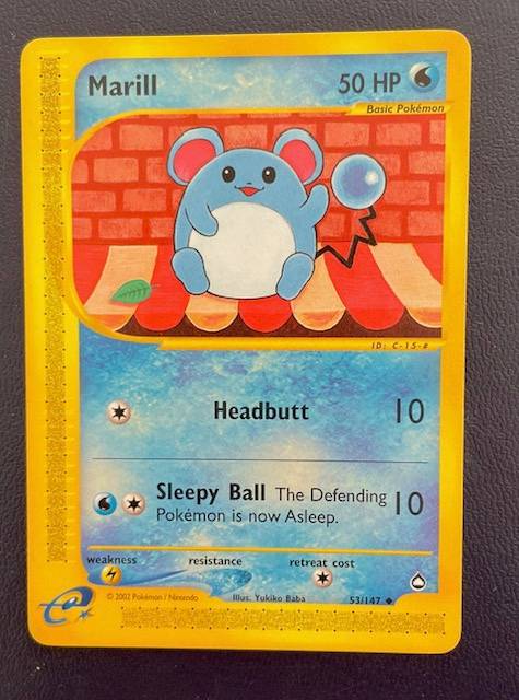 Pokémon Trading Card - 2002 - MARILL - 53/147 Uncommon. LP