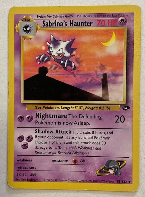 Pokémon Trading Card - 1999-2000 - SABRINAS HAUNTER UNCOMMON 55/132 MP