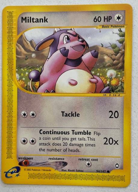 Pokémon Trading Card - 2002 -MILTANK  94/87 LP GREAT CONDITION! R30 EACH
