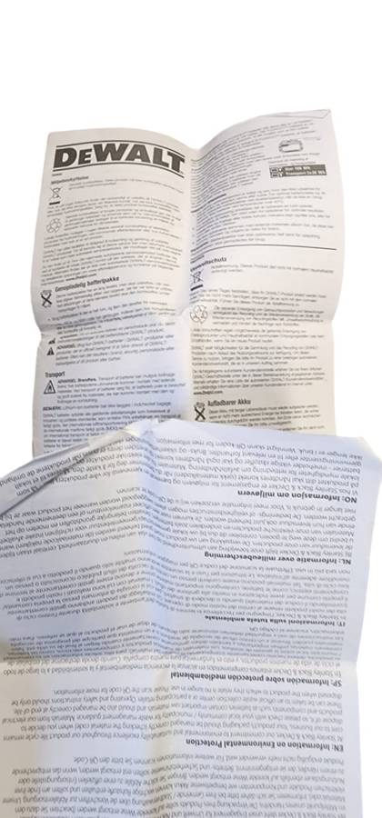 DE WALT 18V XR 2.0AH BATTERY LITHIUM ION SLIDE BATTERY PACK.