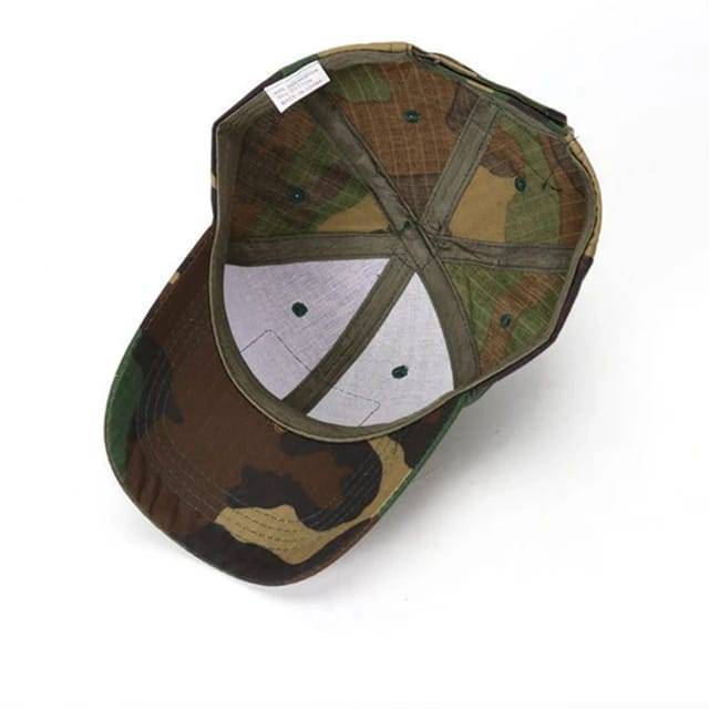 Camo Woodland Velcro Cap (#11 Tactical Cap)