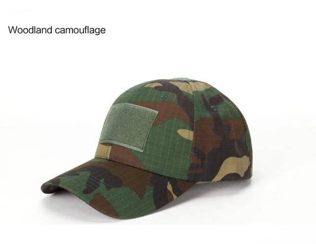 Camo Woodland Velcro Cap (#11 Tactical Cap)
