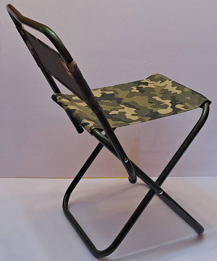 Bush Baby Camping Stool With Back Camouflage Green