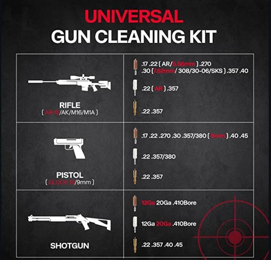 Rod Gun Cleaning Kit Aluminum Case Storage Multi Parts