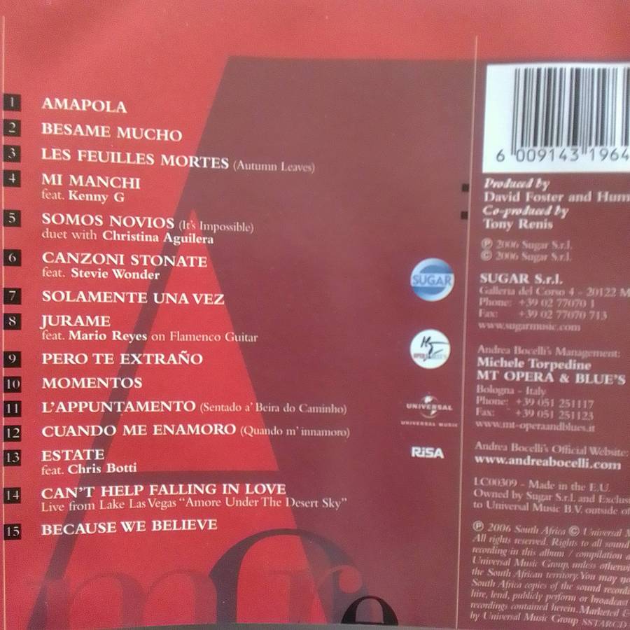Andrea Bocelli (CD) Amore