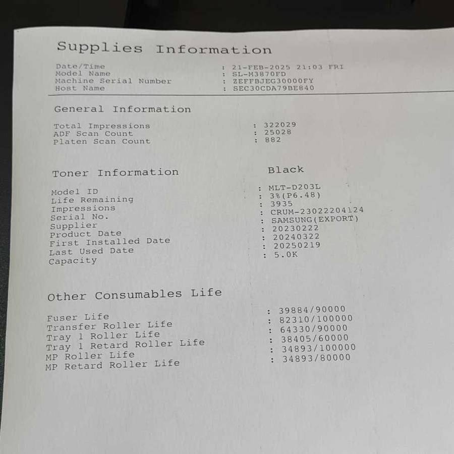 Samsung ProXpress M387OFD printer