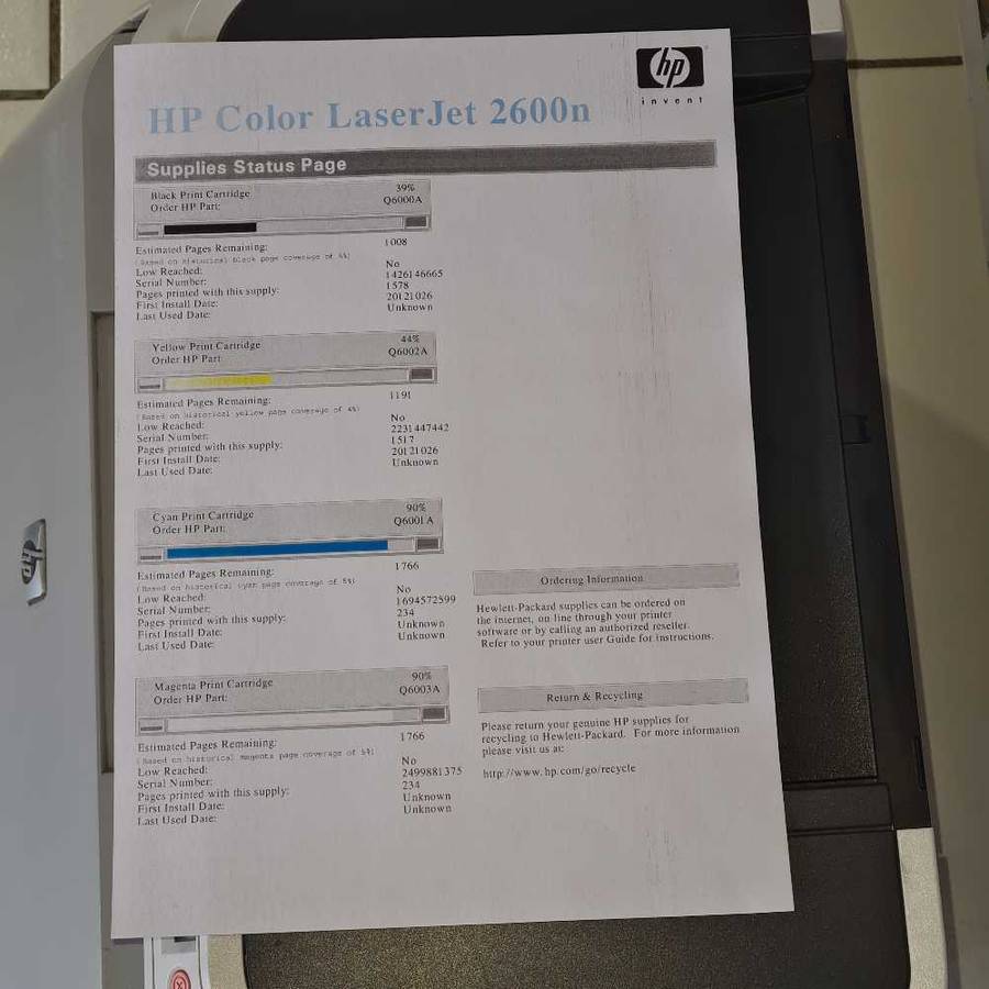 HP Color Laserjet 2600n