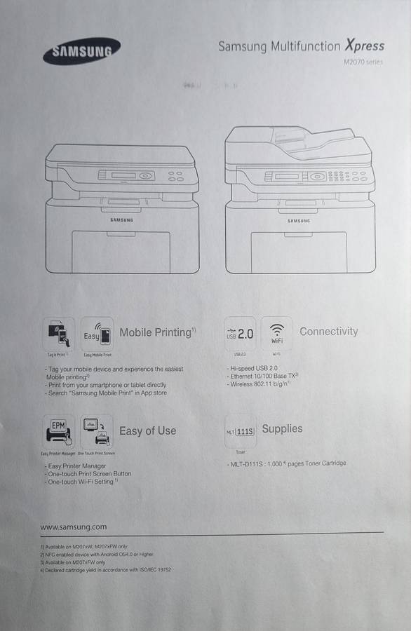 Samsung wireless Printer (100% working)