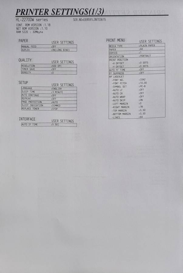 Brother Laser Printer with 100% level Toner.