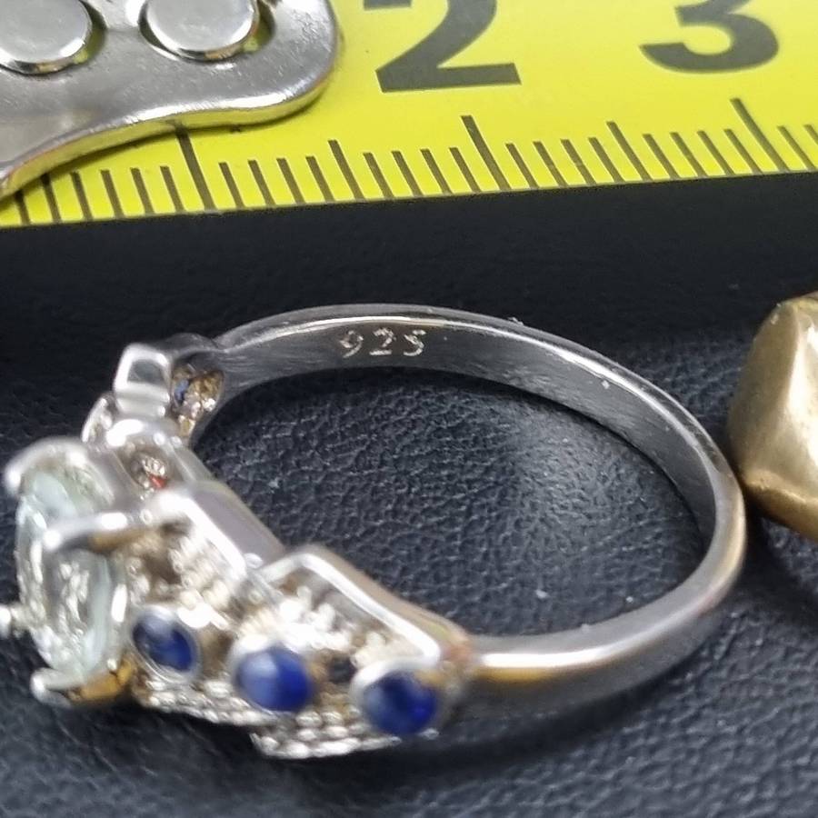 Lot of 3 Vintage Rings  Sterling Silver 925 & Gold Shell