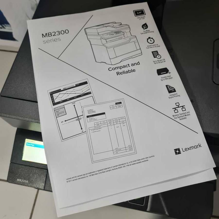 Lexmark Mb2338 Lazer all in one Mono printer