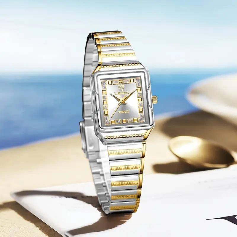 LIEBIG Square Rhinestone Quartz Watch
