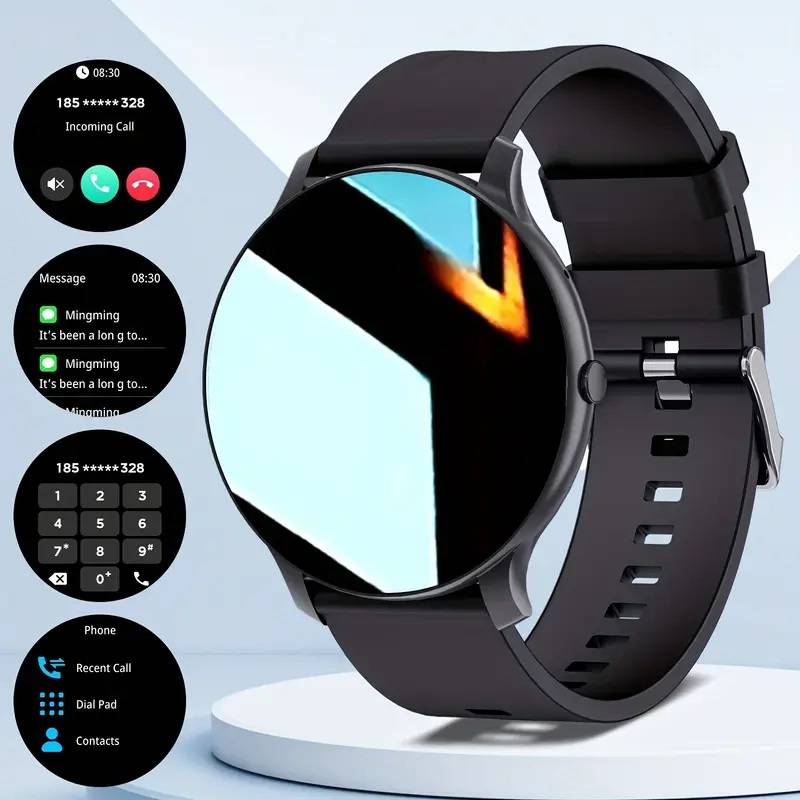 Black Smartwatch with Call Function - Fitness Tracker for Men & Women