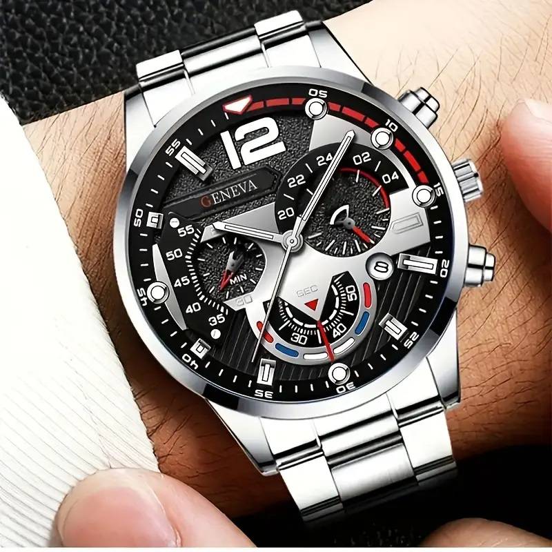 2 Pcs Silvery Quartz Watch