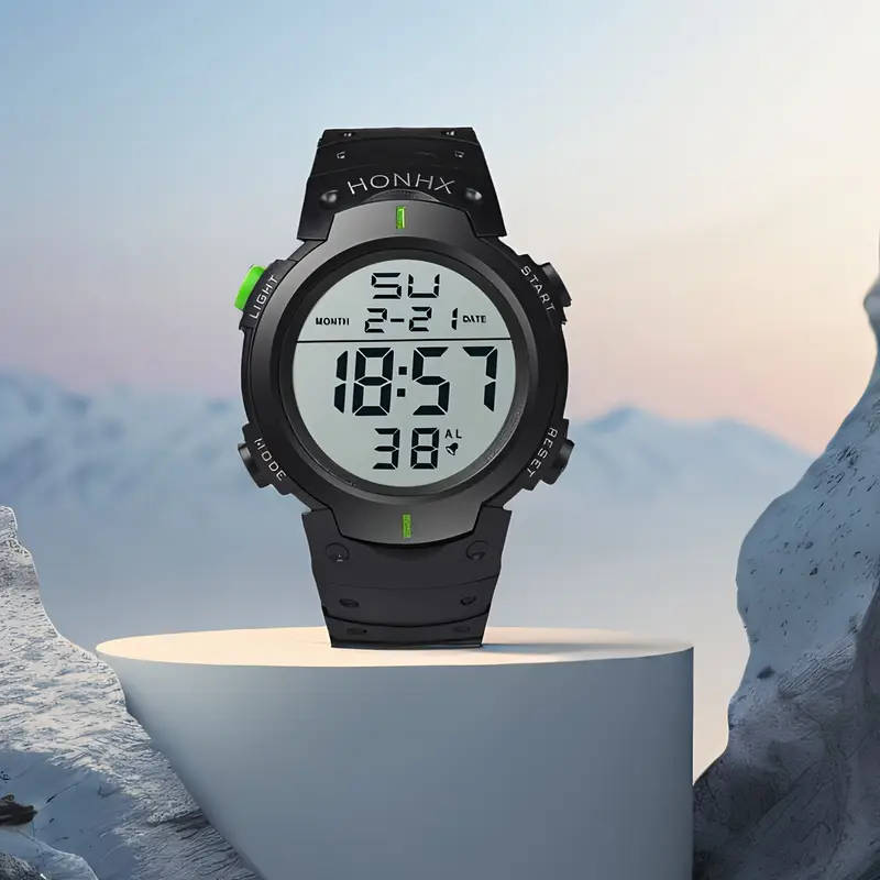 Sports Digital Watch with Luminous Display, Stopwatch & Alarm Features