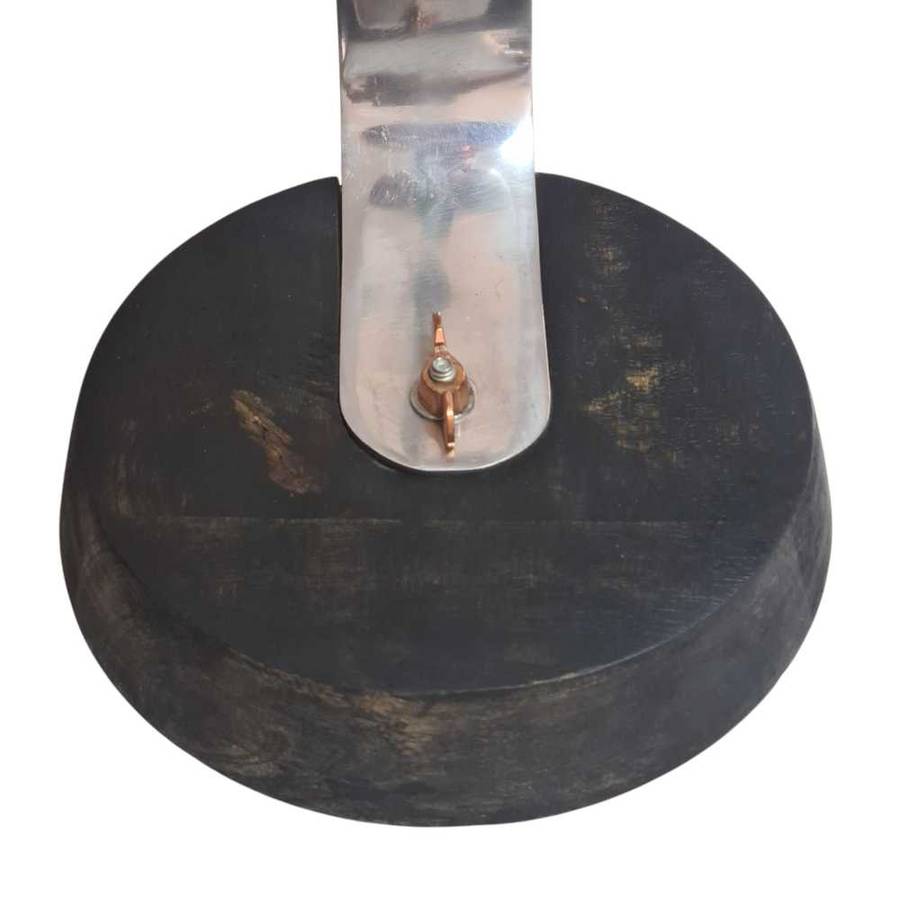 Chrome & Wood Desk Lamp