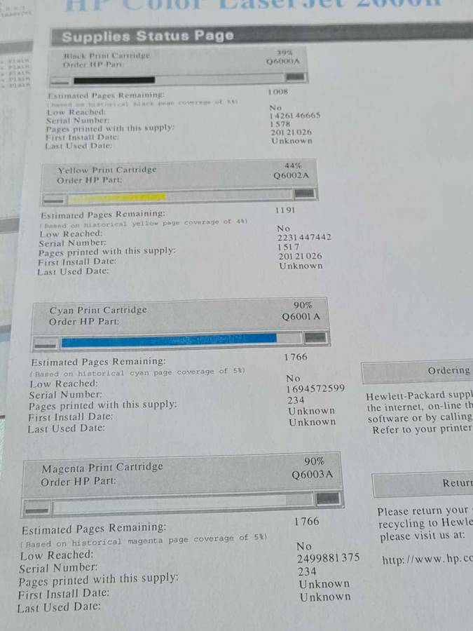 HP Color Laserjet 2600n