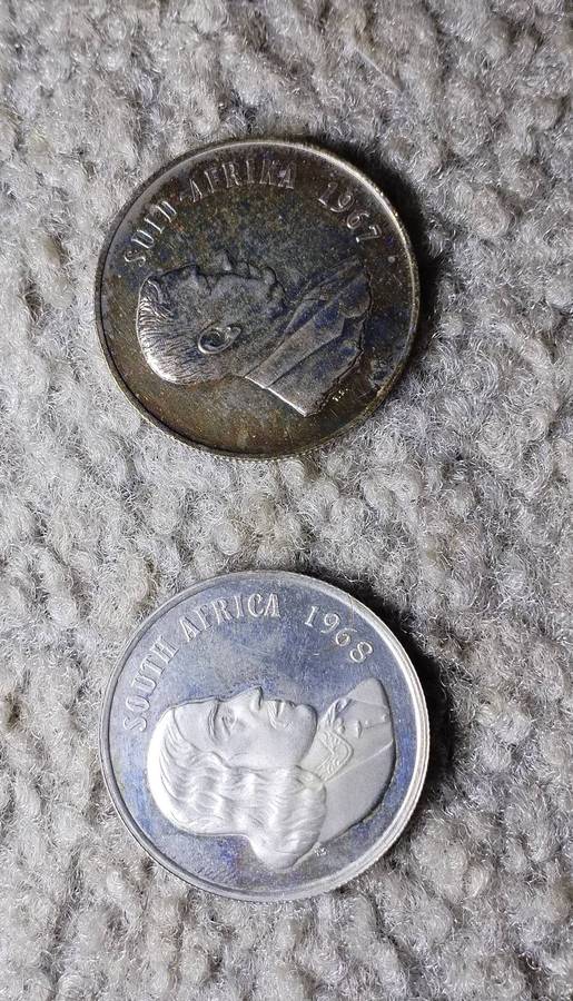 2x silver R1 coins