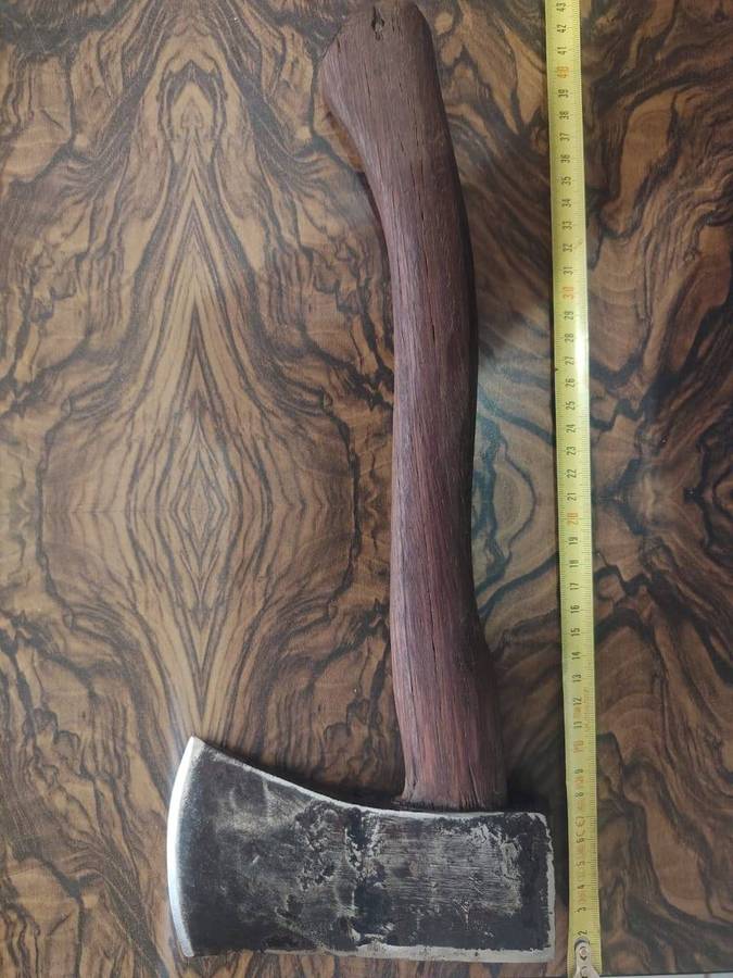 Vintage German Axe Rheinland Small Hatchet Bushcraft Camping Tactical Antique with green bag