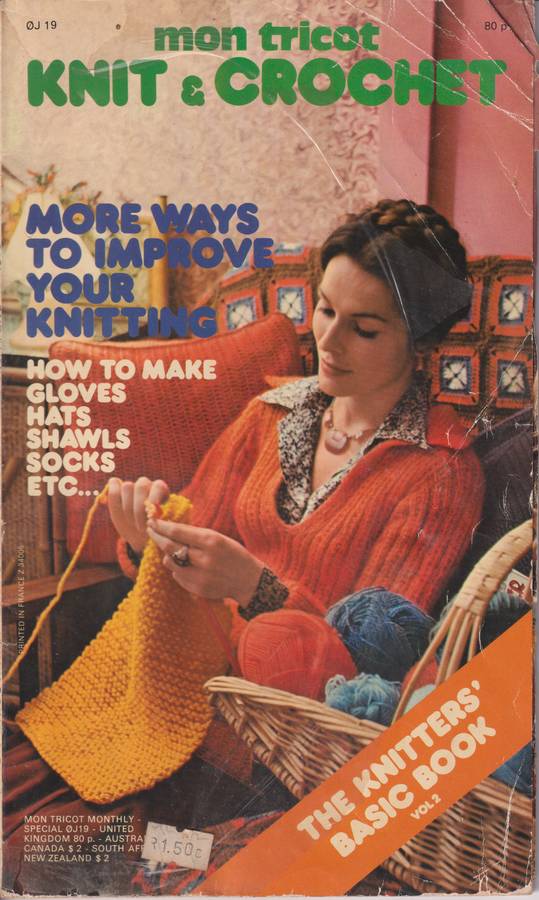 Soft Cover Book 129 Page Mon Tricot Knit & Crochet